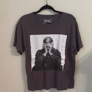 Gray Graphic T-Shirt Tupac